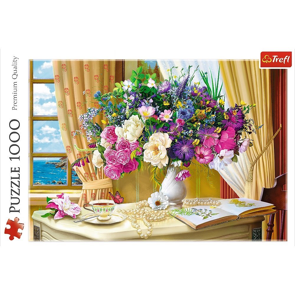 PUZZLE 1000 PIECES FLOWERS IN THE MORNING TREFL 10526 TR